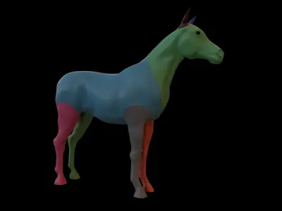 Horse BaseMesh Low-poly 3D model