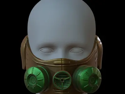 Gas mask helmet 3d model scifi Low-poly  Low-poly 3D model 550