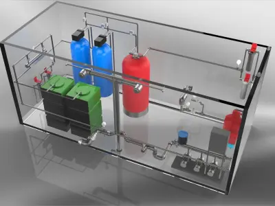 Water purification system 3D model