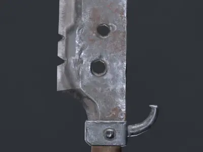 Old butcher knife Free low-poly 3D model