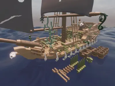 LEGO - CURSED SLOOP - DEVILs PUPIL - Rogue Film Productions 3D model