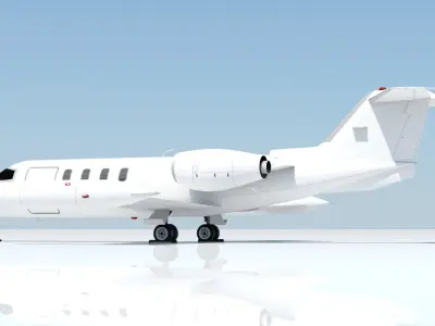 Lear 25-35 Jet static lowpoly Low-poly 3D model