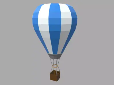 Low Poly Hot Air Balloon Low-poly 3D model