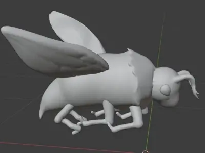 a basic low poly Bee Free low-poly 3D model