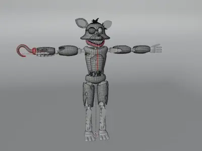 Foxy animated 3D model Low-poly 3D model