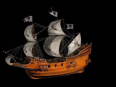 Sailing Ship Low-poly 3D model