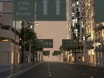 City Intersection 102 3D model