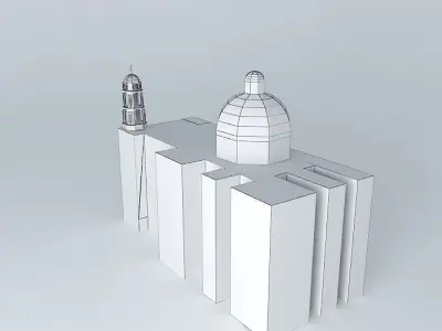 Temple church in mexico 3D model