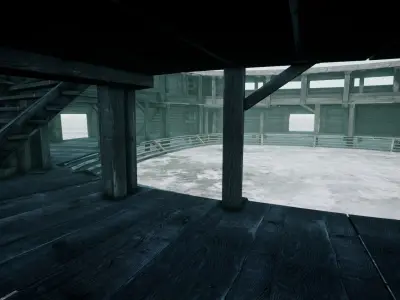 MEDIEVAL FIGHTING ARENA THEATER SCENE FANTASY RING Low-poly 3D model