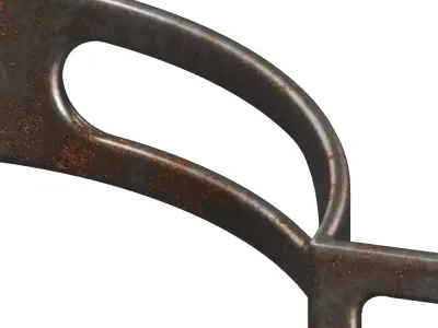 Rusty Motorcycle Silencer Bracket 3D model