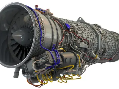 Eurojet EJ200 Military Turbofan Jet Engine 3D model