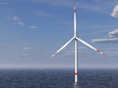 Crane Seasight Davits on Offshore Wind Turbine 3D model