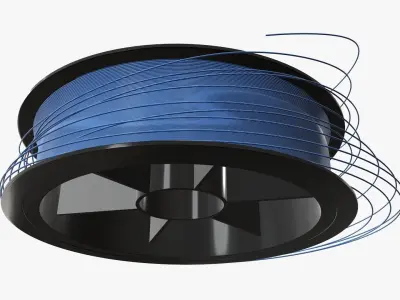 Fishing line with single spool 01 3D model