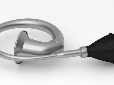 Vintage Vehicle Horn Silver 02 3D model