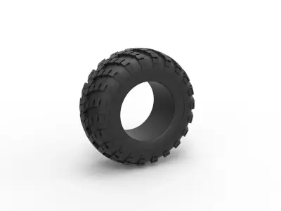 Military KRAZ tire VID-201 Scale 1 to 25 3D print model