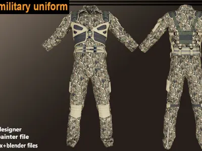 men military uniform 3D model
