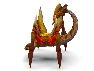 Low Poly Monster Yellow Scorpio Creature Low-poly 3D model