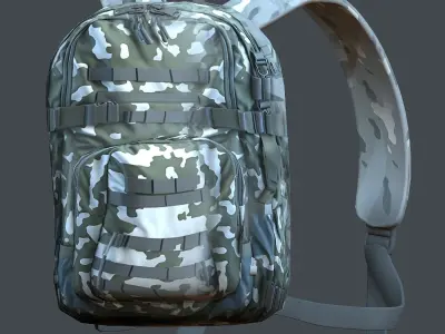 Backpack Camping Generic military human bag storqge baggage Low-poly 3D model