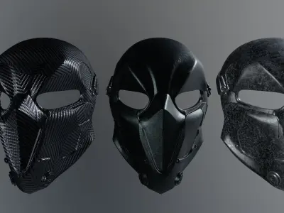 Ballistic Mask - Armored - Helmet Low-poly 3D model