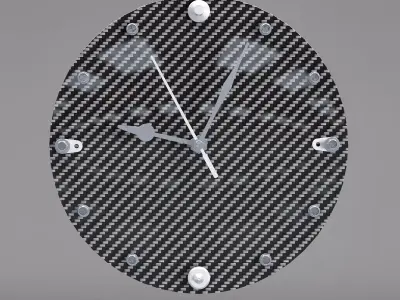 Carbon fiber clock Free 3D model