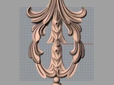 Furniture decorative flower 3D STL model used for CNC E028 3D model
