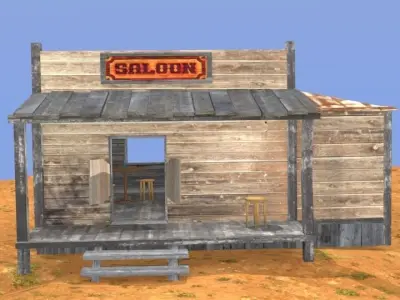 Western saloon Free low-poly 3D model