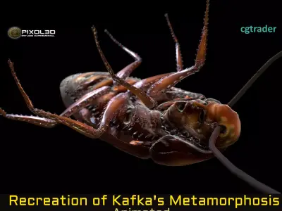 Recreation of Kafkas Metamorphosis Low-poly 3D model