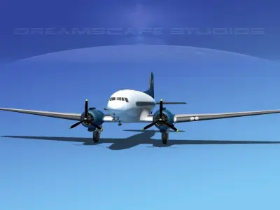 Douglas DC-3 Shaunee Airways 3D model