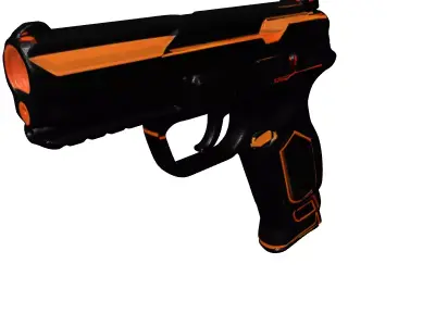 Sleek SciFi Pistol with Glowing Accents 3D model