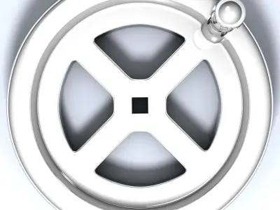 Crank Wheel High poly 3D model