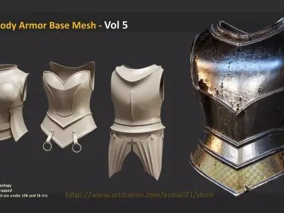 30 Body Armor Base Mesh - Vol 5 Low-poly 3D model