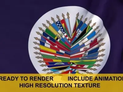 OAS 3d Flag 3D model