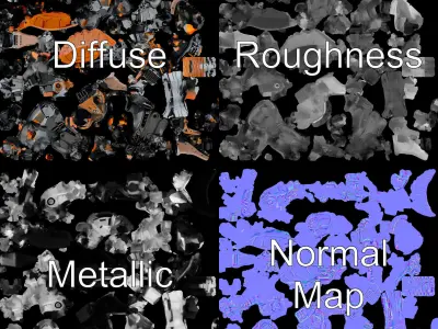 Robotic Dinosaur Model Pack with Steampunk Aesthetic Low-poly 3D model