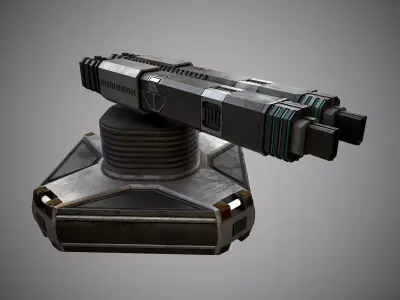 Sci-Fi Turret  Low-poly 3D model