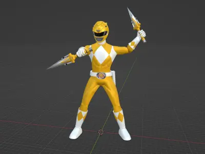 Yellow Ranger - Mighty Morphin Power Ranger 3D model