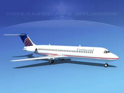 Douglas DC-9-30 Continental 3D model