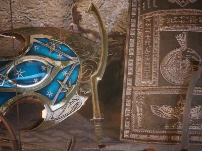 Egyptian Weapons 10 Assets Low-poly 3D model