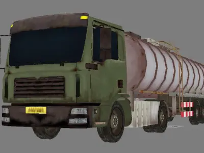 oil tank lorry Low-poly 3D model