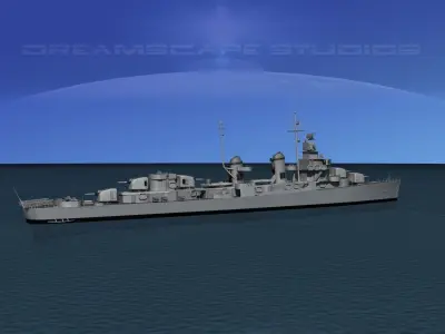 Destroyer DD-445 USS Fletcher 3D model