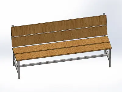 Bench wooden 3D model shop
