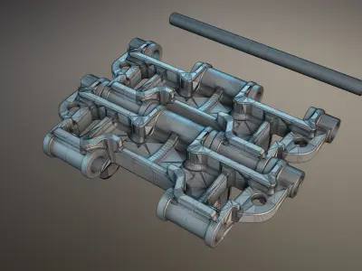  ZSU-23-4 Shilka Tracks High-Poly 3D model