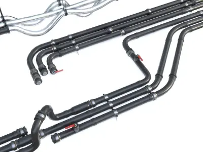 Modular Pipes - PVC Low-poly 3D model