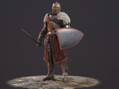 Knight Errant Low-poly 3D model