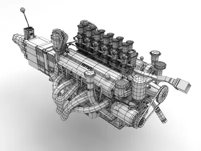 Ferrari Colombo 250 Engine - 3 liter 3D model