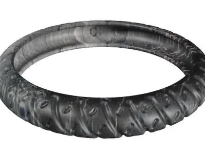 Antique Bike Tyre Low-poly 3D model