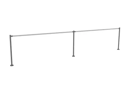 3D model market ban railing portable Low-poly 3D model