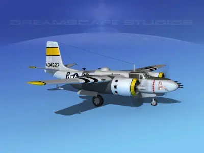 Douglas A-26B Invader V02 USAAF 3D model