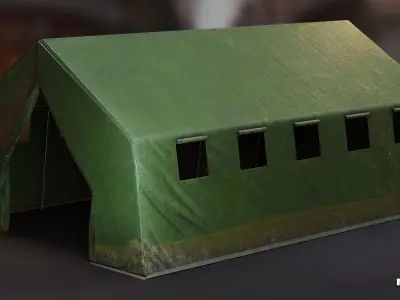 Military Base Tent PBR Low-poly 3D model