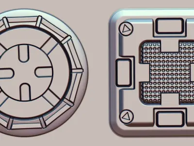 Hard Surface VDM Brushes and Alpha Vol 2 3D model