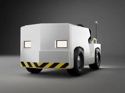 AIRPORT BAGGAGE TRUCK Low-Poly 3D model Low-poly 3D model